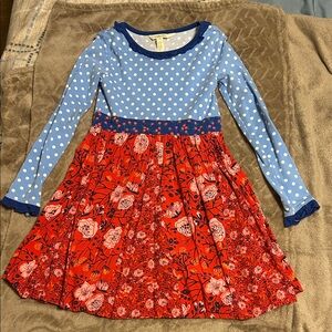 Matilda Jane Blue Polka Dot and Red Floral Dress
